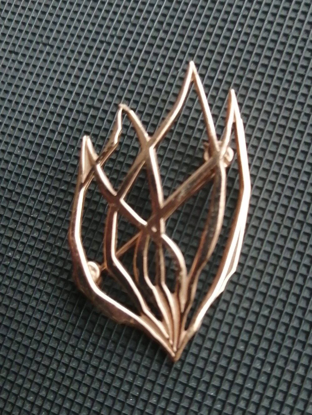 Vintage Ludwig Wolpert Burning Bush Goldplated Brooch Pendant Trendy Unisex